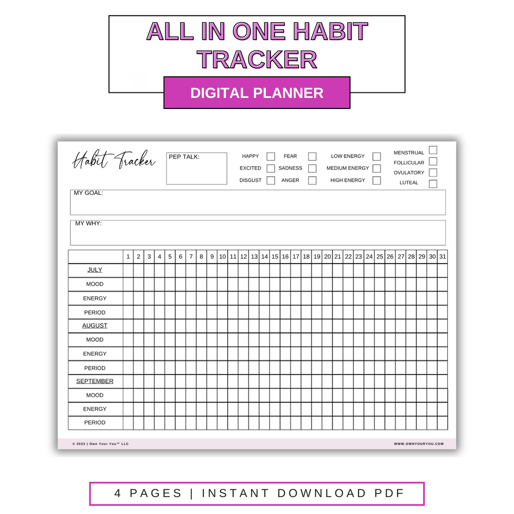 Digital All In One Habit Tracker