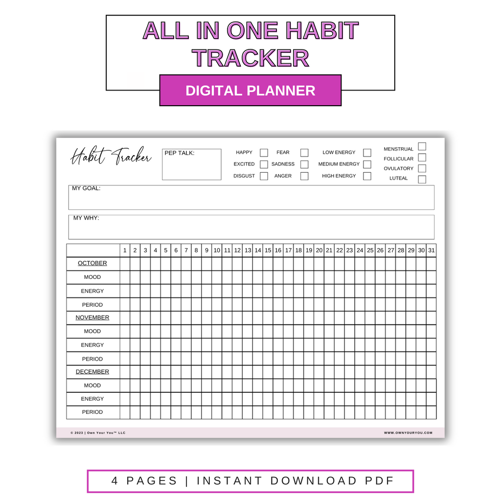 Digital All In One Habit Tracker