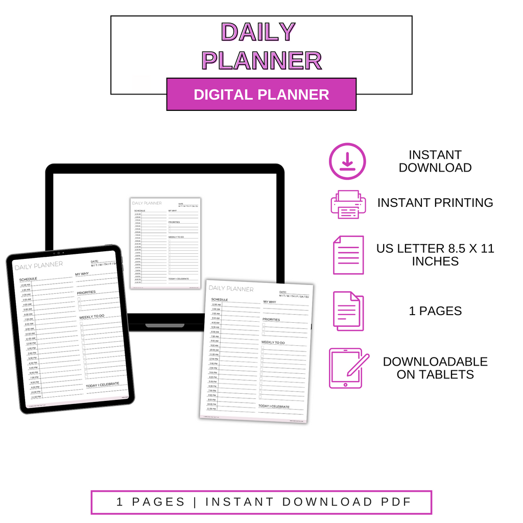 Digital 24 Hour Daily Planner