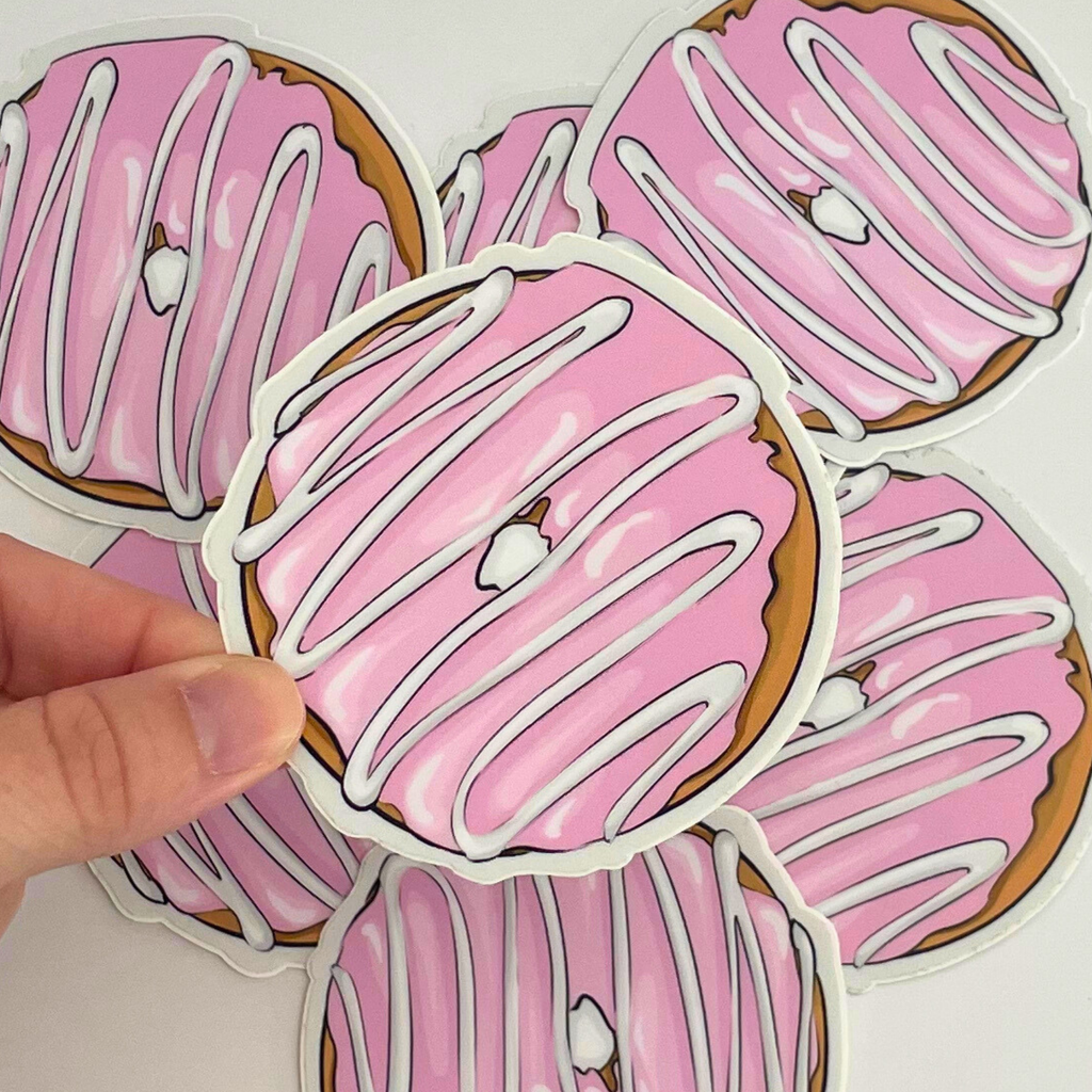 Pink Glaze Donut Sticker