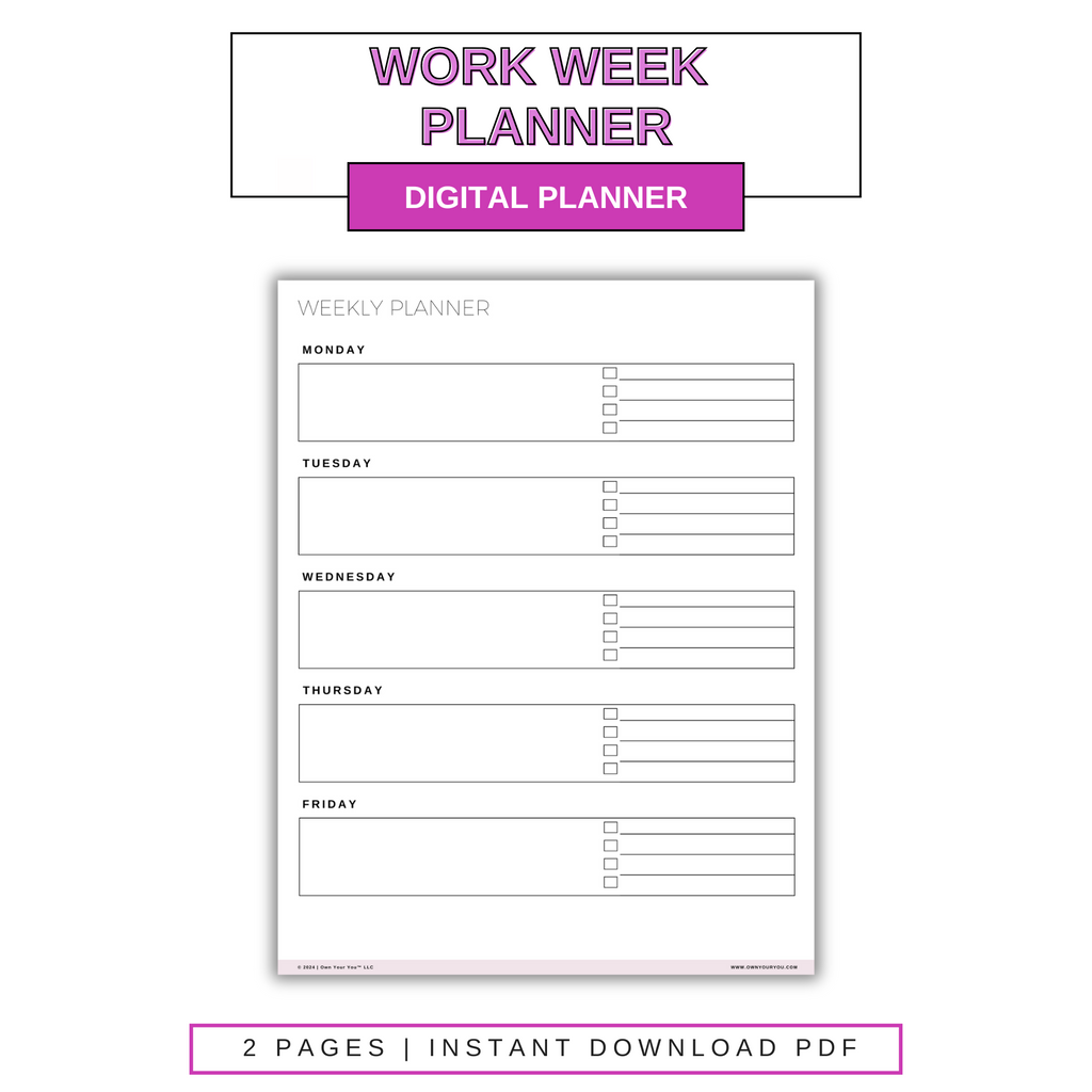 Digital Work Week Planner