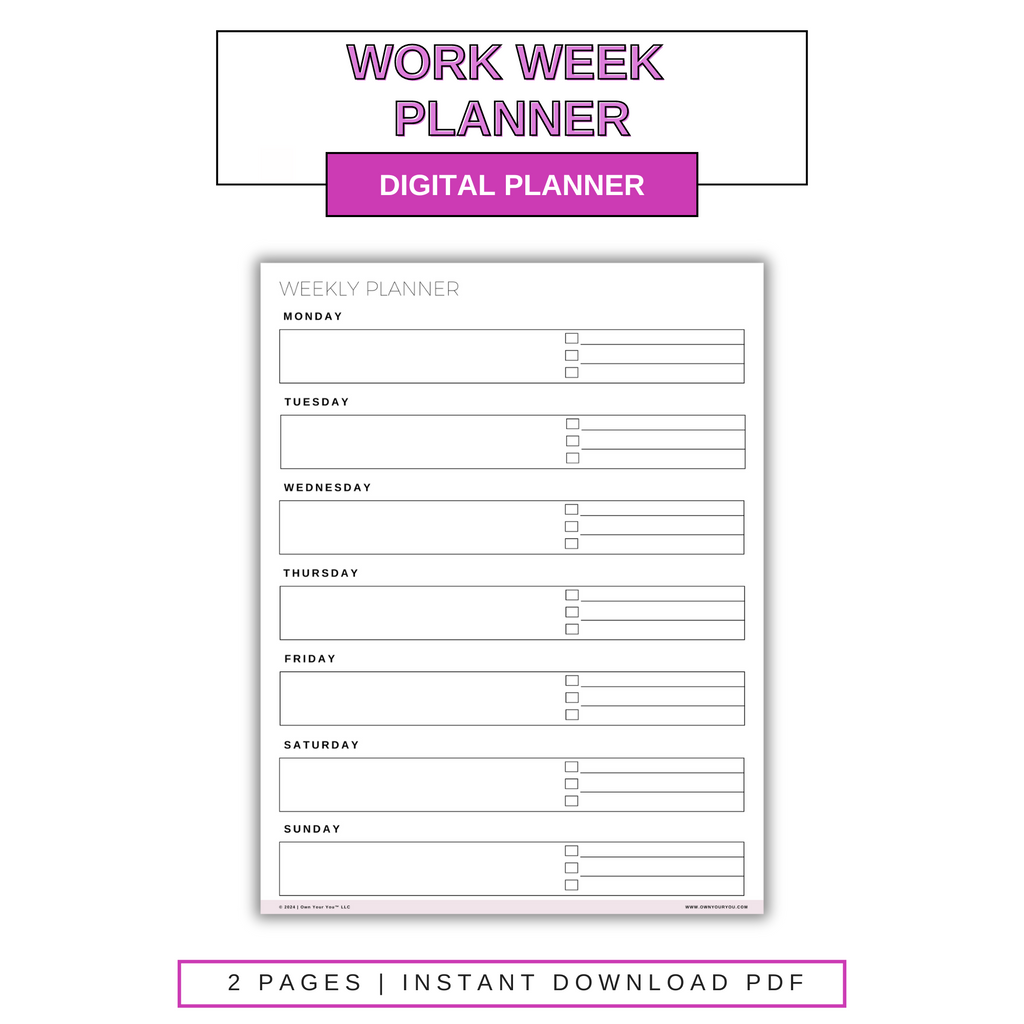 Digital Work Week Planner